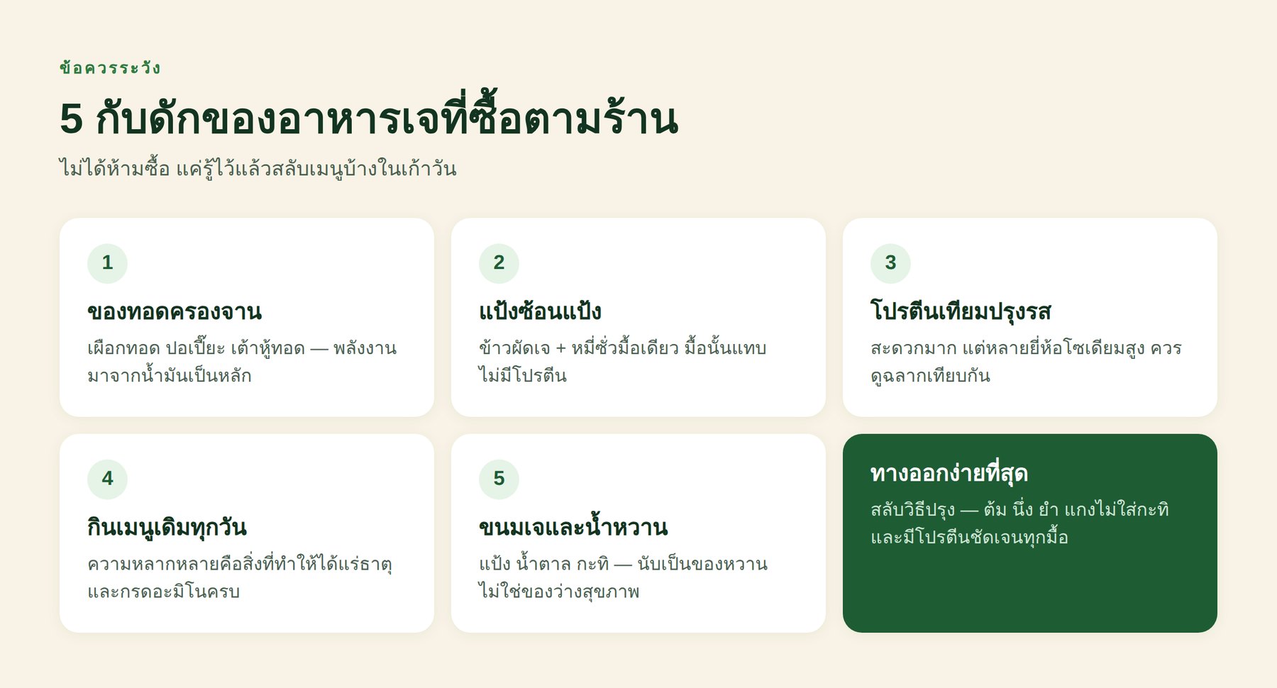 5 กับดักของอาหารเจที่ซื้อตามร้าน